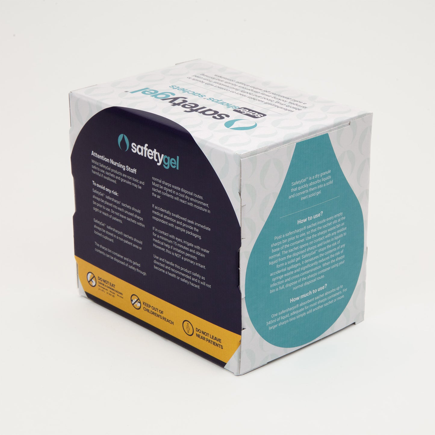 SafetyGel Super Absorbent Fast-Acting Sachets - 340ml Absorption Box of 100