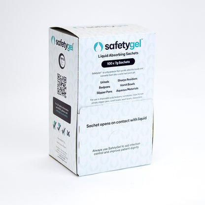 SafetyGel Super Absorbent Fast-Acting Sachets - 1.2 Litre Absorption Box of 100